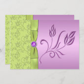Lavender en Green Jeweled Wedding Invitation Kaart (Voorkant / Achterkant)