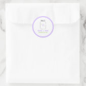 Lavender en Green Mason Jar Monogrammed Wedding Ronde Sticker (Tas)