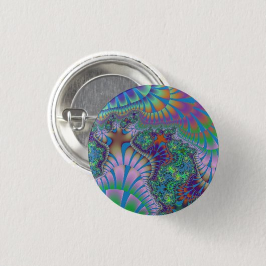 Lavender en Green Melt Ronde Button 3,2 Cm (Voorkant /achterkant)