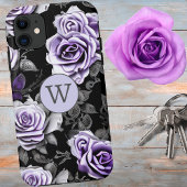  lavender en grijs Roos Case-Mate iPhone Case
