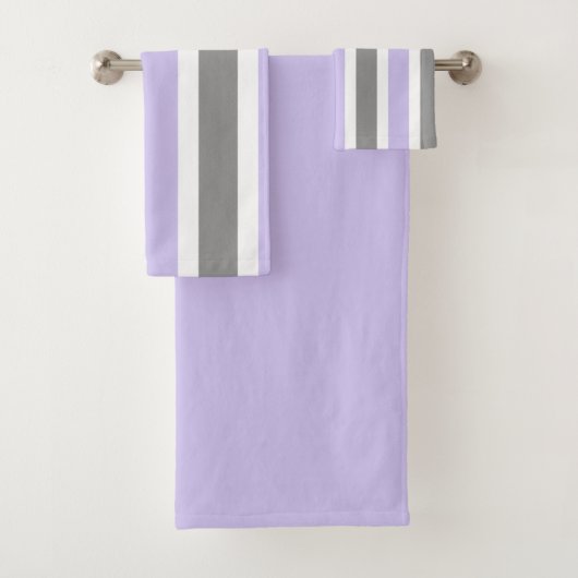 Lavender- en grijze stripteasdoekset bad handdoek (Insitu)