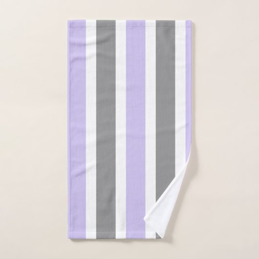 Lavender- en grijze stripteasdoekset bad handdoek (Handdoek)