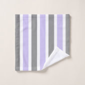 Lavender- en grijze stripteasdoekset bad handdoek (Wasdoekje)