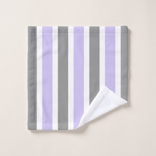 Lavender- en grijze stripteasdoekset bad handdoek (Wasdoekje)