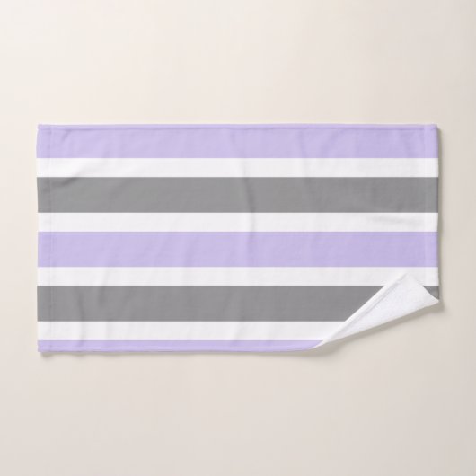 Lavender- en grijze stripteasdoekset bad handdoek (Handdoek)