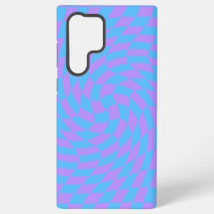 Lavender en Light Blue Checkered Pattern Samsung Galaxy Hoesje