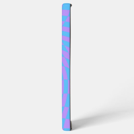 Lavender en Light Blue Checkered Pattern Samsung Galaxy Hoesje (Linkerkant)