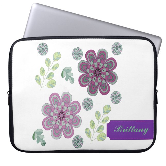 Lavender- en Mint Abstracts laptophoes Laptop Sleeve (Voorkant)