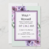 Lavender en Mint Green 5x7 Wedding Invitation Kaart (Voorkant)