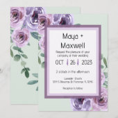 Lavender en Mint Green 5x7 Wedding Invitation Kaart (Voorkant / Achterkant)