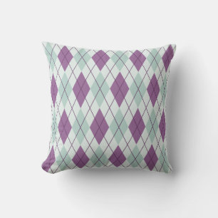Lavender en Mint Green Argyle Accent Cushions Kussen
