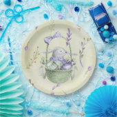 Lavender en Mint Green Easter Bunny Basket Papieren Bordje (Feest)
