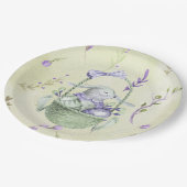 Lavender en Mint Green Easter Bunny Basket Papieren Bordje (Gekanteld)