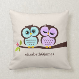 Lavender en Mint Owls Wedding Kussen