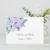 Lavender en Mint Waterverf Peonies Dank u wel | Bedankkaart (Staand voorkant)