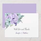 Lavender en Mint Waterverf Peonies Dank u wel | Bedankkaart (Voorkant / Achterkant)