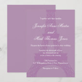 Lavender en Paars Paris Eiffel Tower Wedding Kaart (Voorkant / Achterkant)