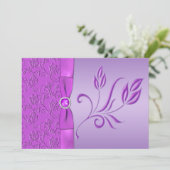 Lavender en Paarse juwelen huwelijksuitnodiging Kaart (Staand voorkant)