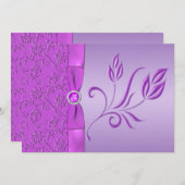 Lavender en Paarse juwelen huwelijksuitnodiging Kaart (Voorkant / Achterkant)