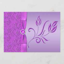 Lavender en Paarse juwelen huwelijksuitnodiging Kaart