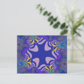 Lavender en Paarse kruis Briefkaart (Staand voorkant)