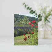 Lavender en papavers briefkaart (Staand voorkant)