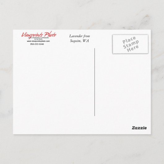 Lavender en papavers briefkaart (Achterkant)