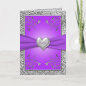 Lavender en Pewter Hart Bedankkaart (Voorkant)