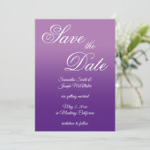 Lavender en Royal Paarse Ombre Save The Date (Staand voorkant)