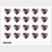 Lavender en Roze achtervoegsel Hart Sticker (Vel)