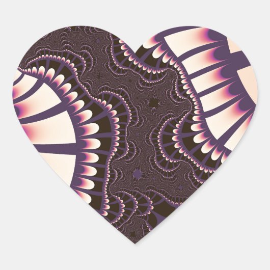 Lavender en Roze achtervoegsel Hart Sticker (Voorkant)