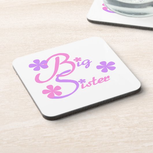 Lavender en Roze Big Sister Gifts Bier Onderzetter (Linkerzijde)