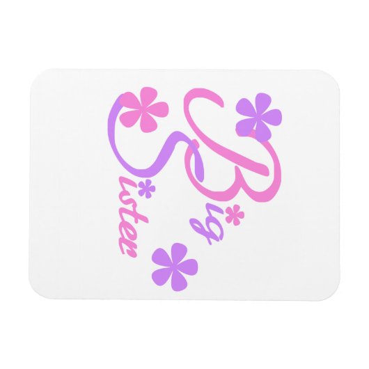 Lavender en Roze Big Sister Gifts Magneet (Horizontaal)