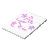 Lavender en Roze Big Sister Gifts Notitieblok (Linkerzijde)