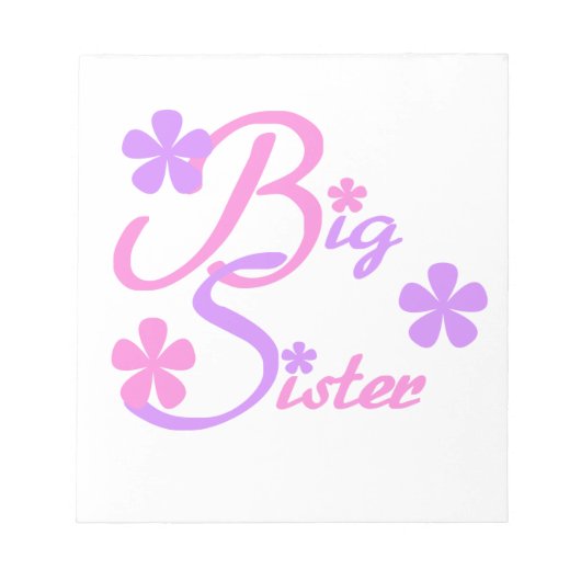 Lavender en Roze Big Sister Gifts Notitieblok (Voorkant)