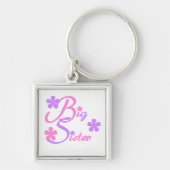 Lavender en Roze Big Sister Gifts Sleutelhanger (Voorkant)