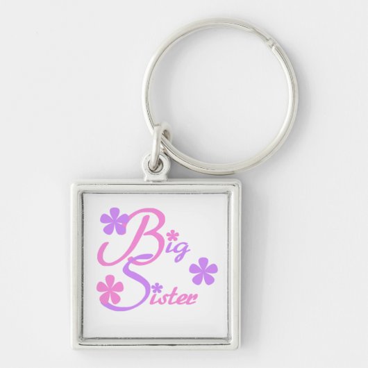 Lavender en Roze Big Sister Gifts Sleutelhanger (Voorkant)