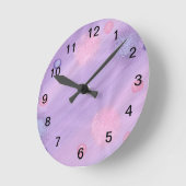 Lavender en roze bollen Abstracte schilderijen Ronde Klok (Hoek)