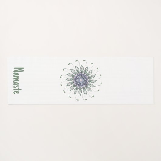 Lavender en Sage Mandala Flower Yogamat (Achterkant (horizontaal))