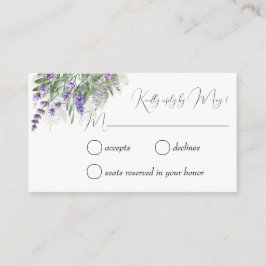 Lavender en sage RSVP Informatiekaartje