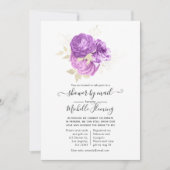 Lavender en Silver Floral Shower per Mail Kaart (Voorkant)
