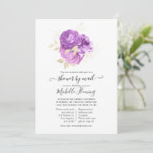 Lavender en Silver Floral Shower per Mail Kaart (Staand voorkant)