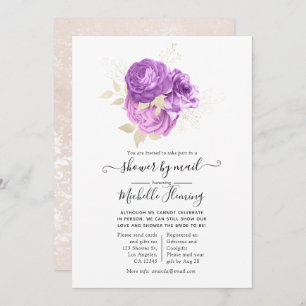Lavender en Silver Floral Shower per Mail Kaart