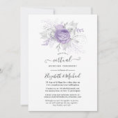 Lavender en Silver Floral Virtual Wedding Kaart (Voorkant)