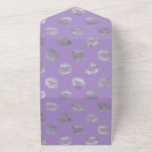 Lavender en Silver Floral Wedding All In One Uitnodiging (Buitenkant)