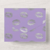 Lavender en Silver Floral Wedding All In One Uitnodiging (Achterkant)