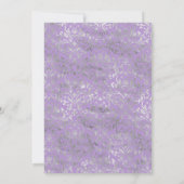Lavender en Silver Floral Wedding Kaart (Achterkant)