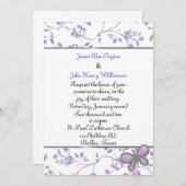 Lavender en White Cottage Chic Wedding Invitation Kaart (Voorkant / Achterkant)