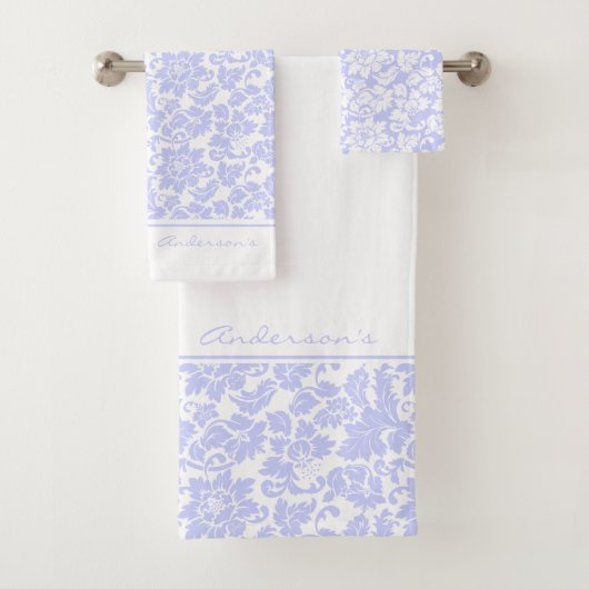 Lavender en White Damask Bad Handdoek (Insitu)