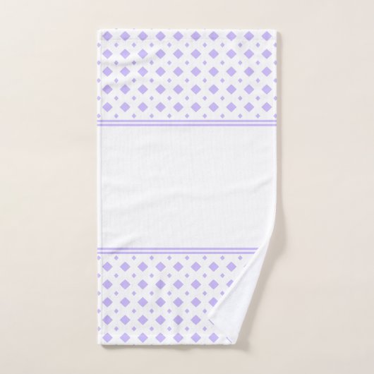 Lavender en White Diamond Pattern Bad Handdoek (Handdoek)